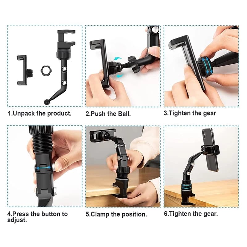 Car Mirror Phone Mount (Black) ‎- حامل الموبايل للسيارة image 7