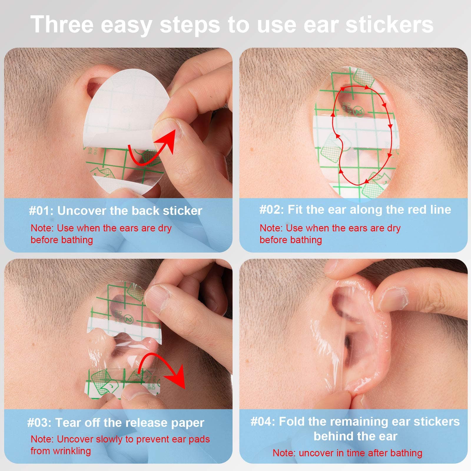 20pcs Waterproof Ear Stickers ‎- لاصقات ‏حماية ‏الاذن ‏20 ‏حبة image 4