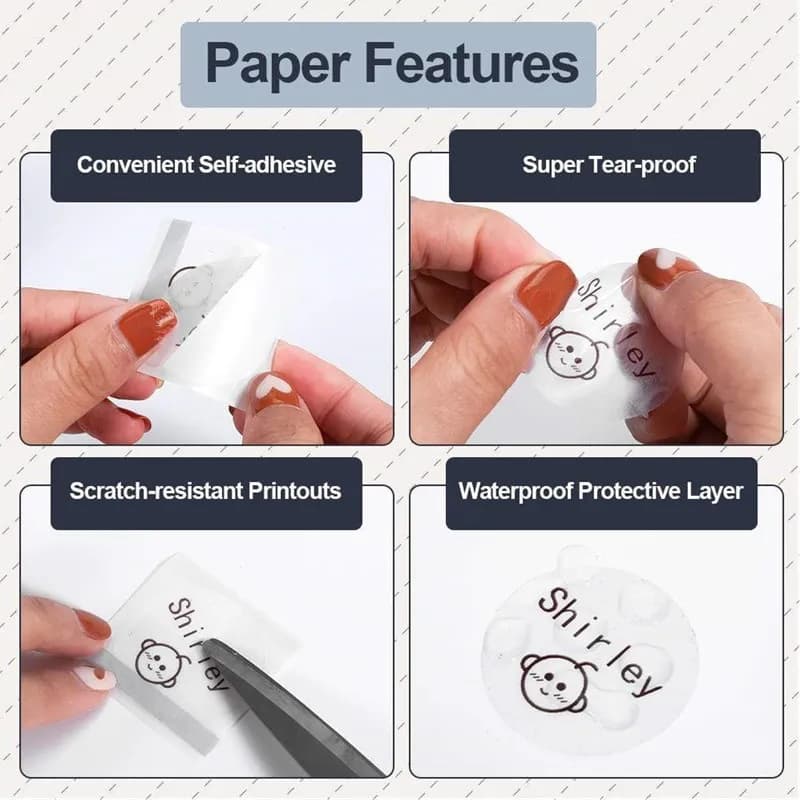 Transparent Thermal Paper Label ‎50×50mm ‎( 140 ‏stickers ‎) - ستيكرات ‏دائرية ‏شفافة image 2