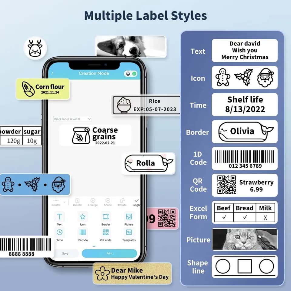 Phomemo D30 ‏Label Printer with ‎630 ‏free labels ‎+ طابعة ‏الستيكرات image 6