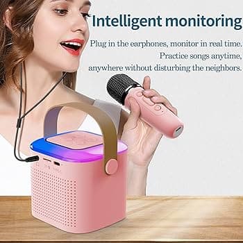 Karaoke Speaker with ‎2 ‏Mic ‎- جهاز ‏كاريوكي ‏مع ‏٢ ‏مايك image 3