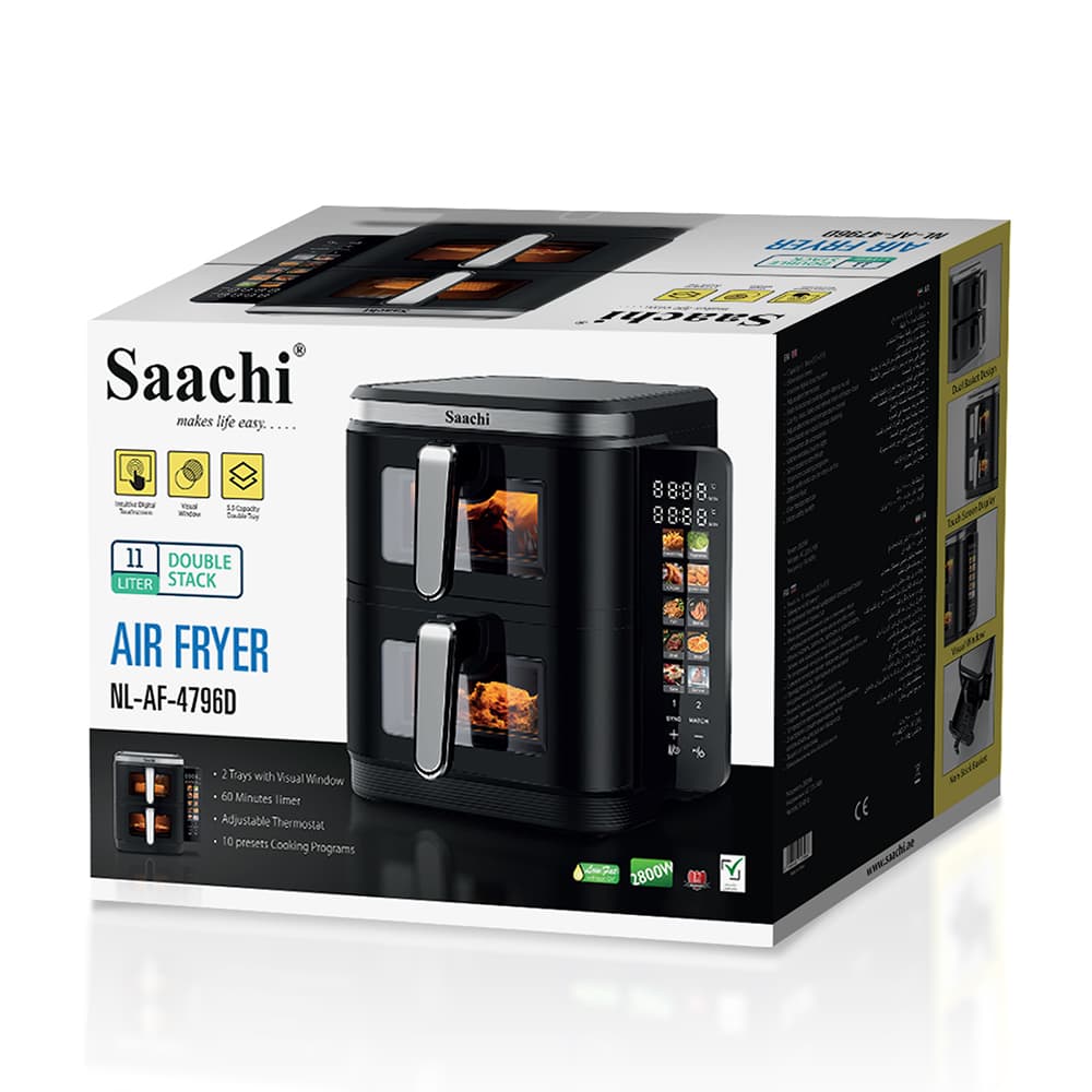 Saachi ‎Double ‎Air ‎Fryer ‎4796D ‎- ‏اير ‏فراير ‏طبقتين ‏ image 4