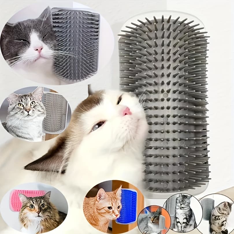 Cat Self Groomer Wall Brush ‎- لصقات ‏زوايا ‏للحيوانات image 4