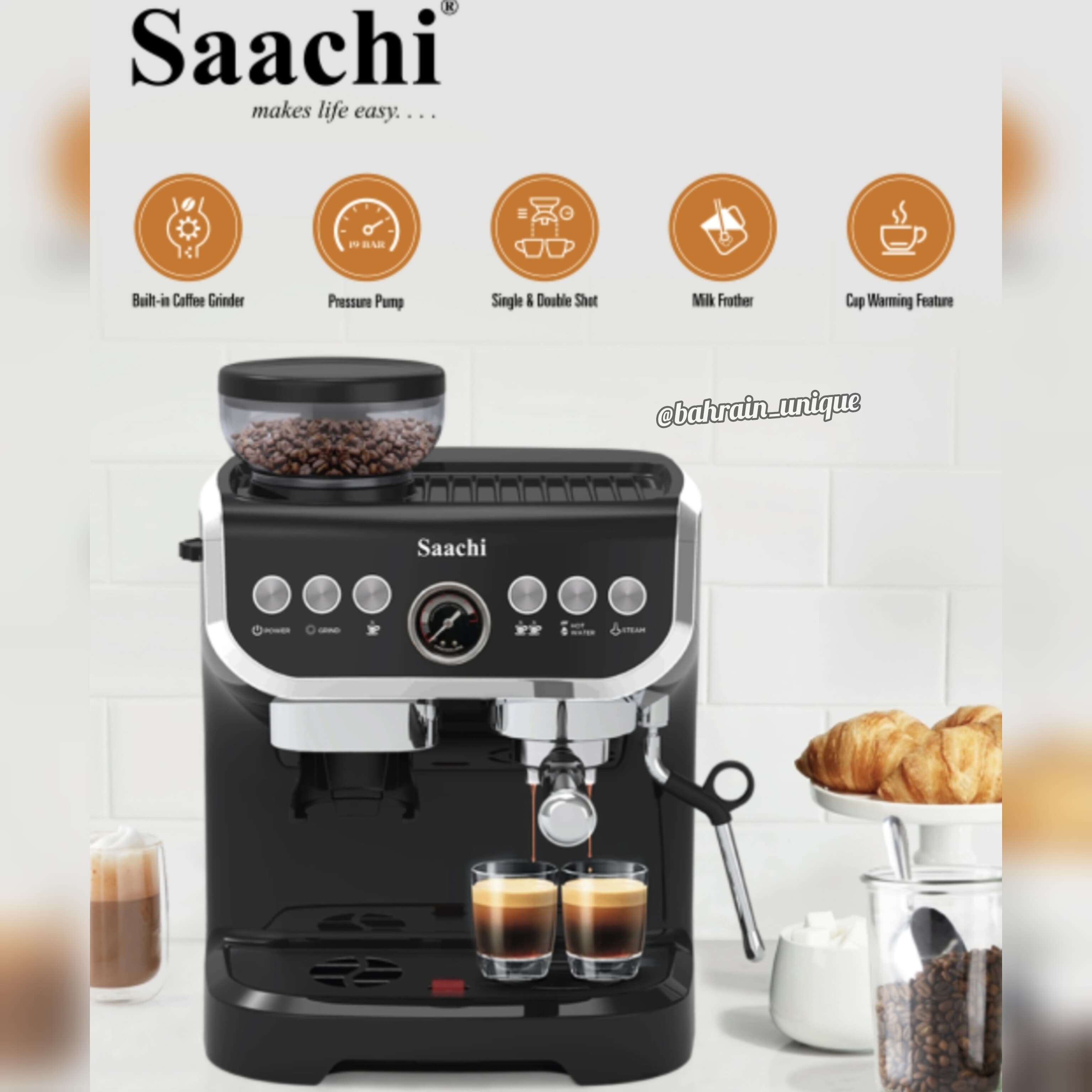 Heavy Duty Coffe Maker with Grinder ‎7066 - مكينة ‏قهوة ‏مع ‏مطحنة image 4
