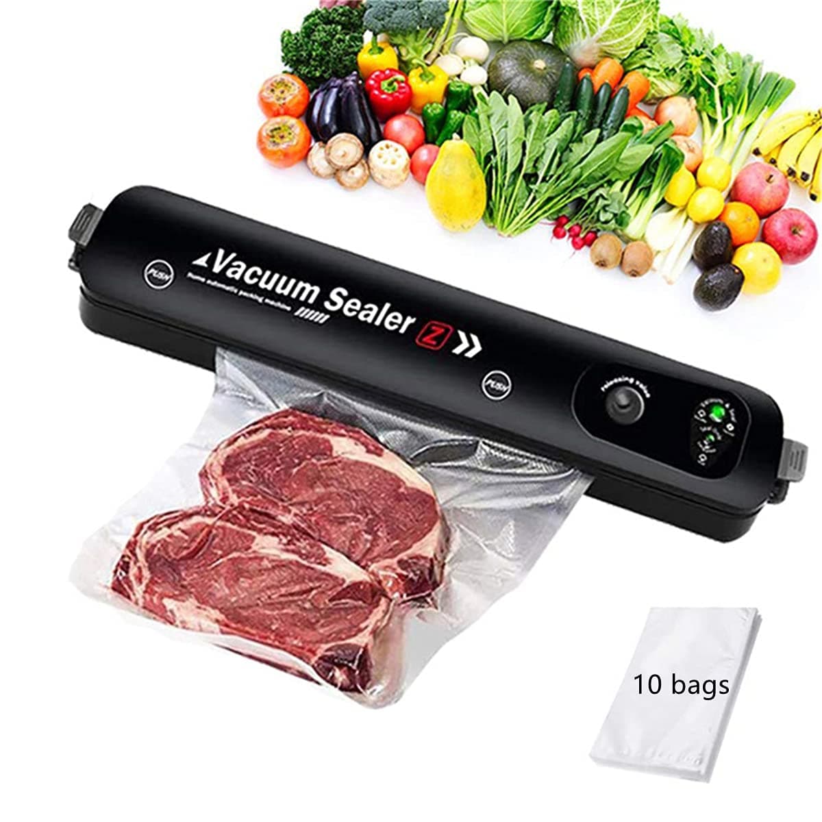 Vacuum Sealer with ‎100 ‏Free bags ‎- جهاز ‏شفط ‏هواء ‏مع ‏١٠٠ ‏كيس ‏مجانا