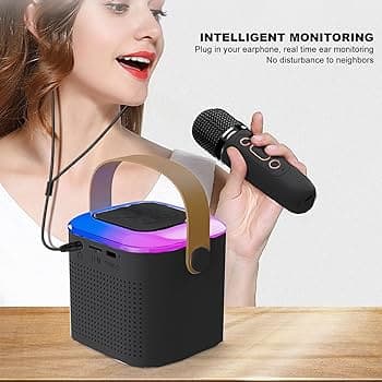 Karaoke Speaker with ‎2 ‏Mic ‎- جهاز ‏كاريوكي ‏مع ‏٢ ‏مايك image 2