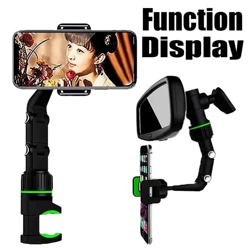 Car Mirror Phone Mount (Black) ‎- حامل الموبايل للسيارة image 4