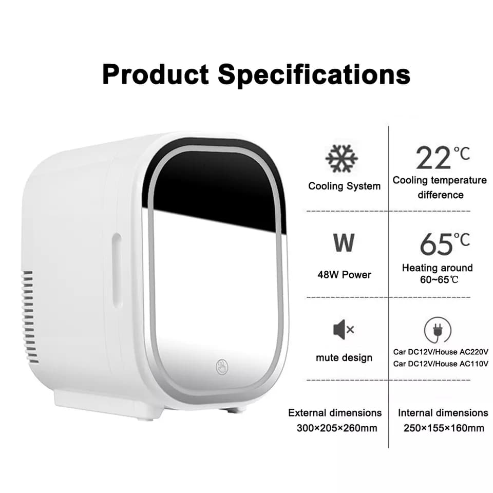 Makeup Mini Fridge ‎8L ‎with ‎LED ‎Mirror- ثلاجة ‏المكياج ‏وغيرها image 5