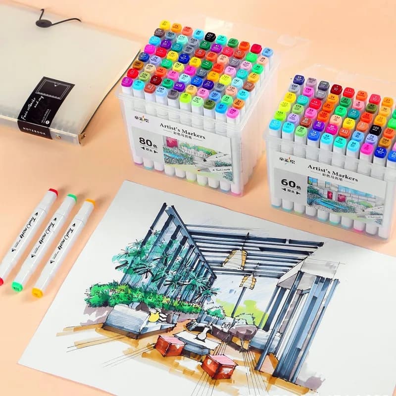 80pcs Double Head Marker ‎- ٨٠ ‏قطع ‏الوان ‏مختلفة image 6