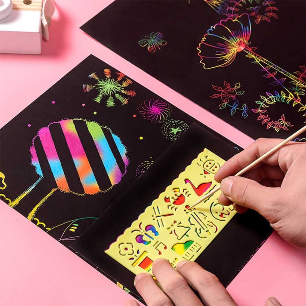 Rainbow Scratch Papers ‎(9pcs) - ‏اوراق ‏رسم ‏السحرية ‏٩ ‏اوراق image 3