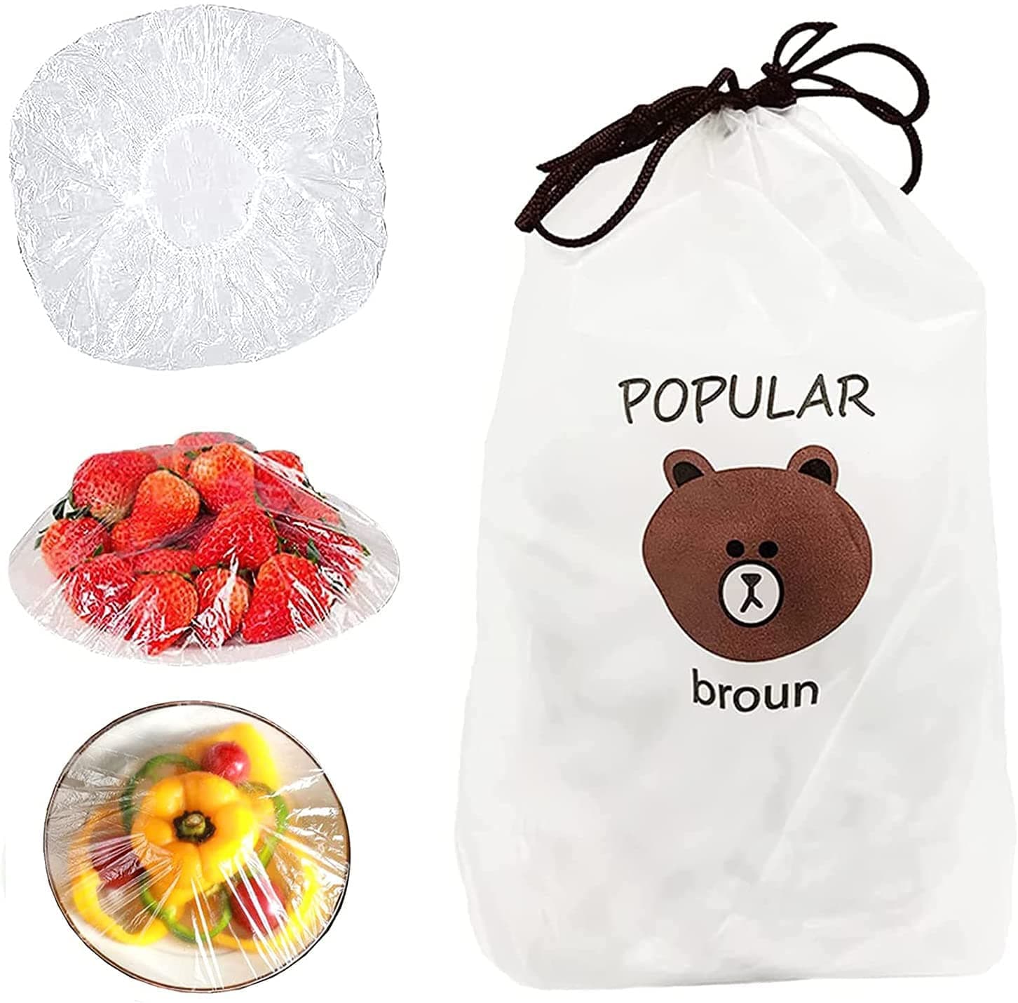 100 ‏pcs Reusable Food Covers ‎- ‏١٠٠ ‏حبة ‏اغطية ‏تغليف ‏الاطعمة image 2