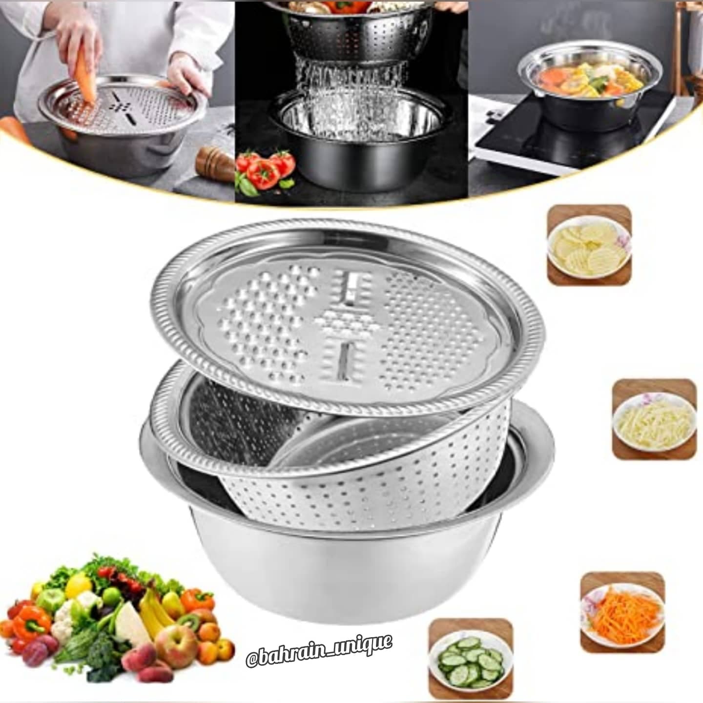 3in1 Stanless Steel Vegetable Cutter image 2