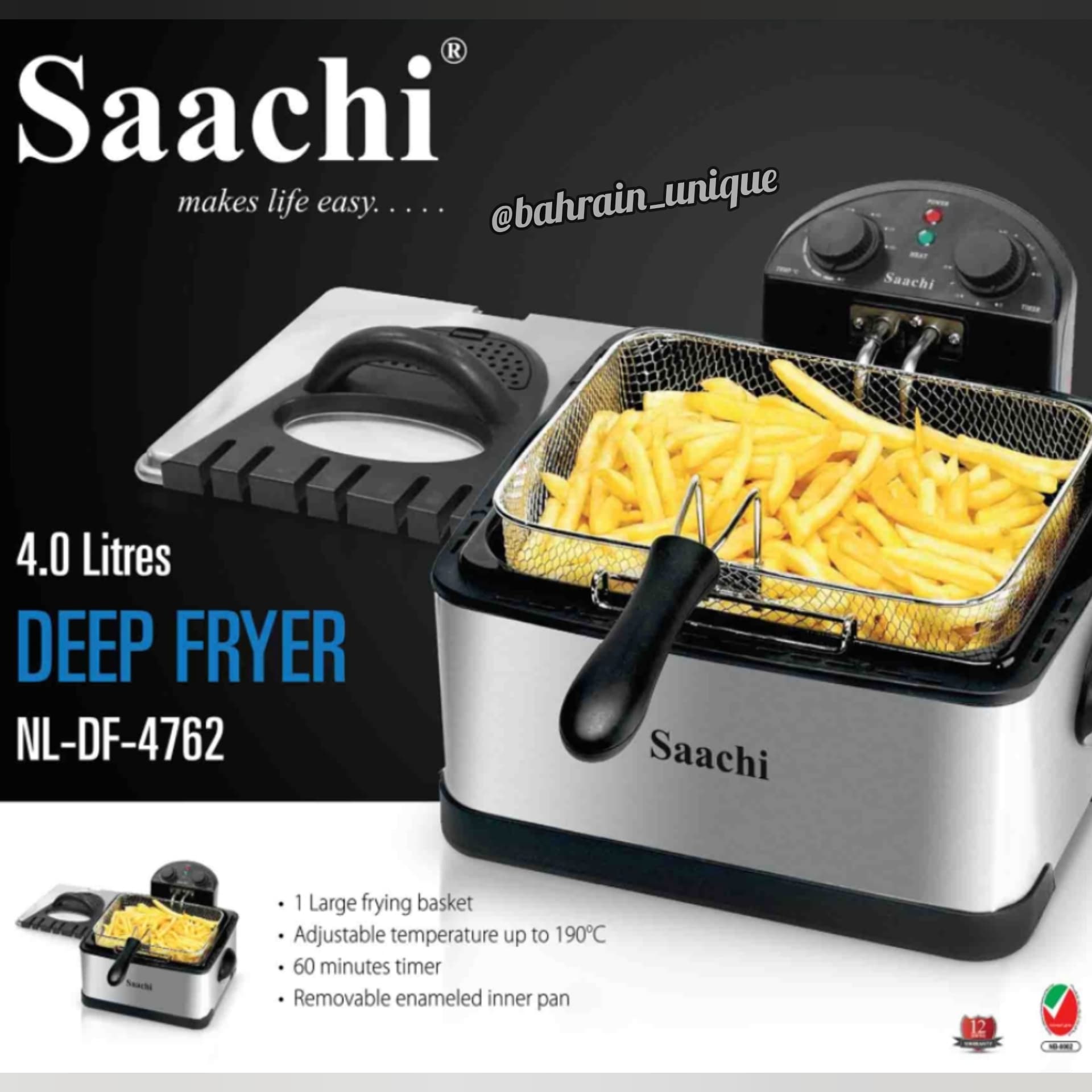Saachi single ‎4 ‏litre Deep Fryer ‎- ‎قلاية  4 لتر ‏