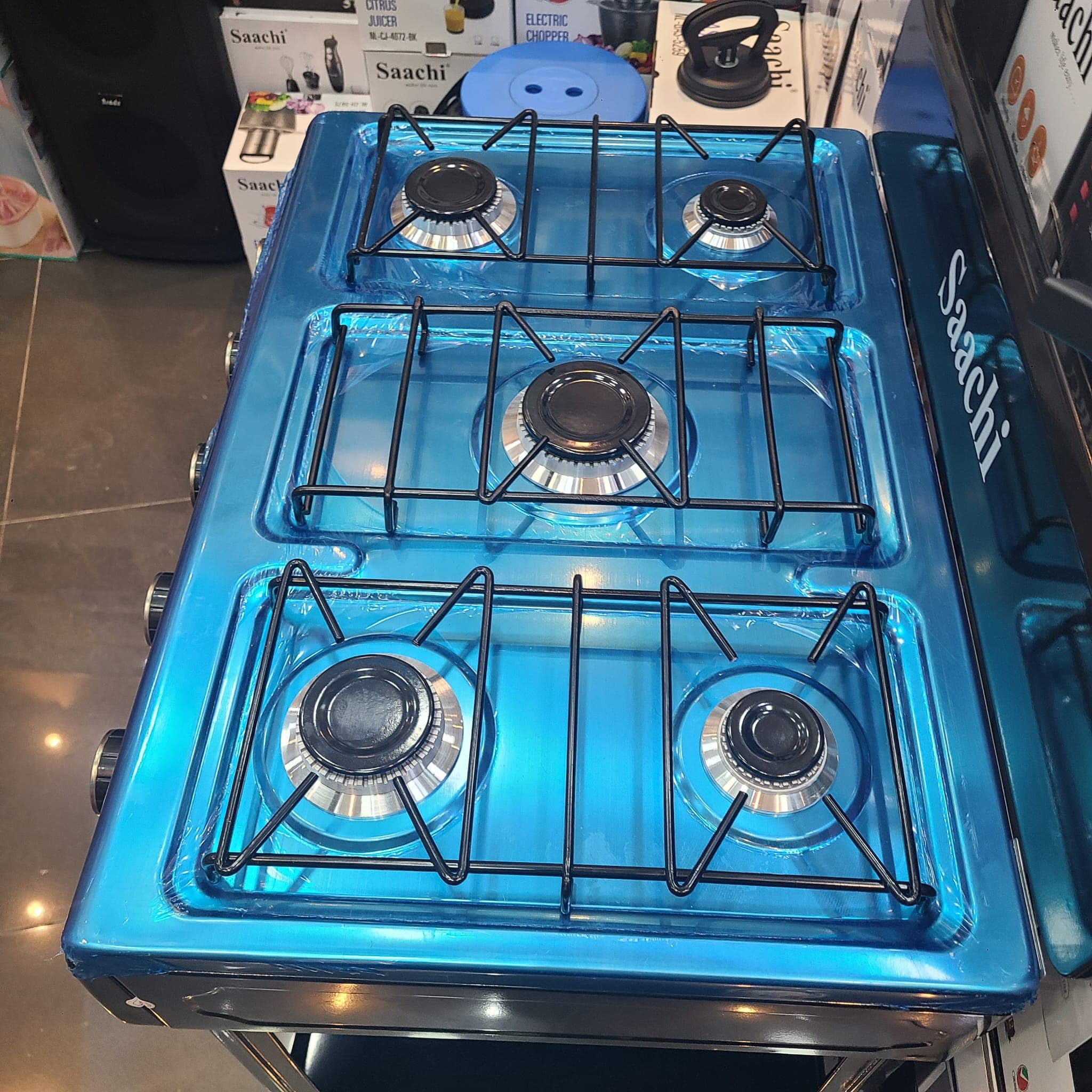 Saachi Gas Stove ‎5 ‏Burners W/stand ‎- الغاز ‏المتنقل ‏5 ‏عيون image 2