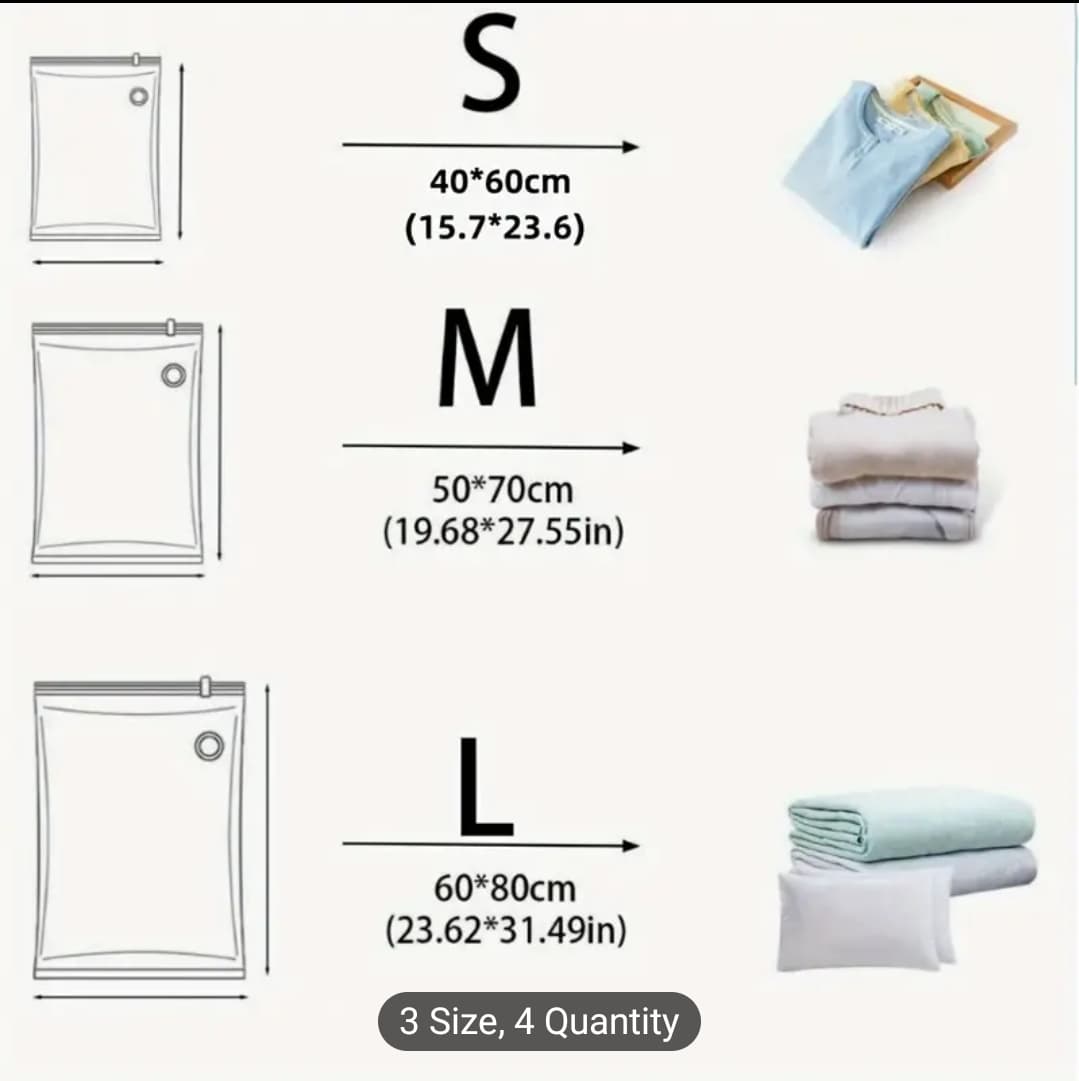 10pcs Vaccumr Storage Bags ‎- اكياس ‏التخزين ‏١٠ ‏قطع ‏ image 3