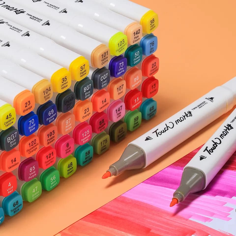 80pcs Double Head Marker ‎- ٨٠ ‏قطع ‏الوان ‏مختلفة image 9