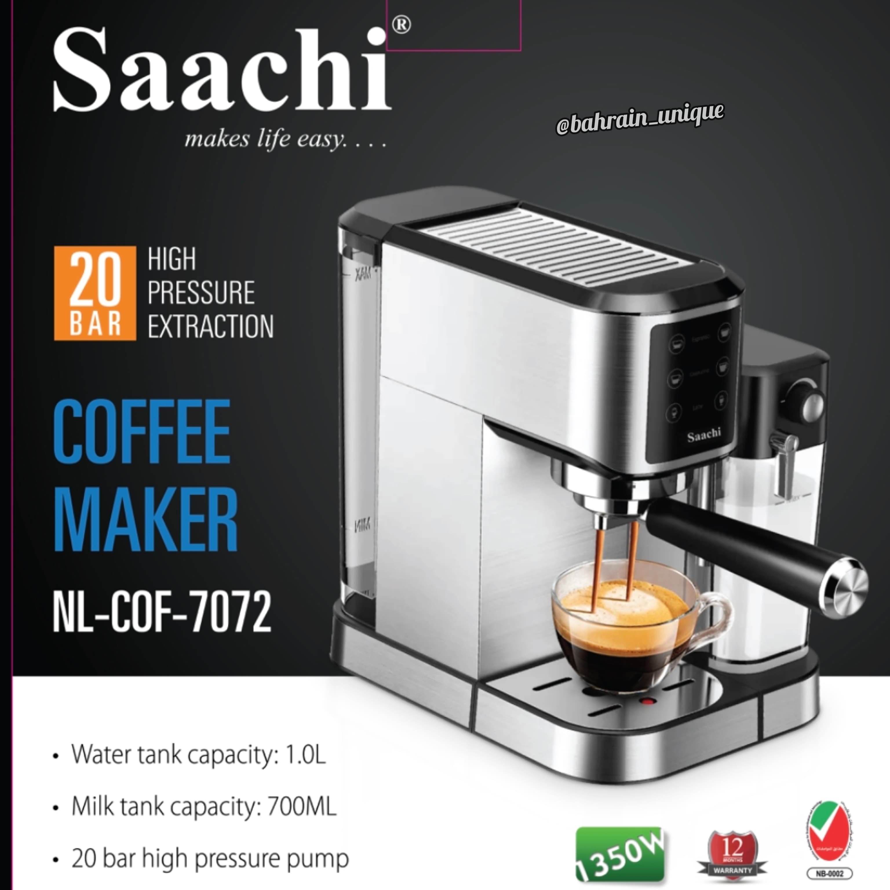 Saachi ‎3in1 ‏Coffe Machine ‎7072 - مكينة ‏قهوة ‏٣في١ image 3
