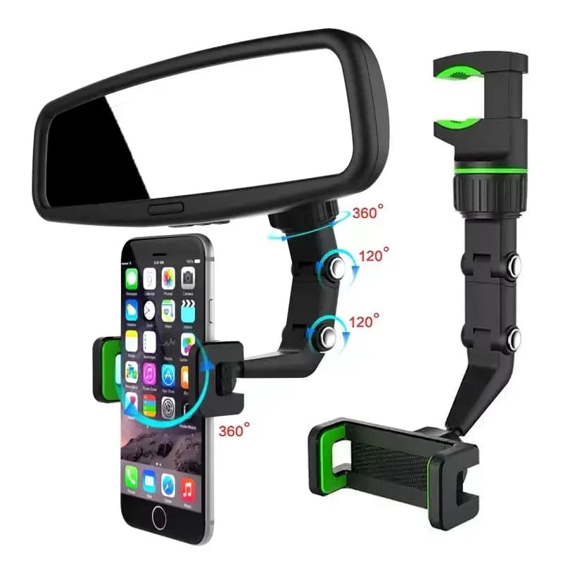 Car Mirror Phone Mount (Black) ‎- حامل الموبايل للسيارة