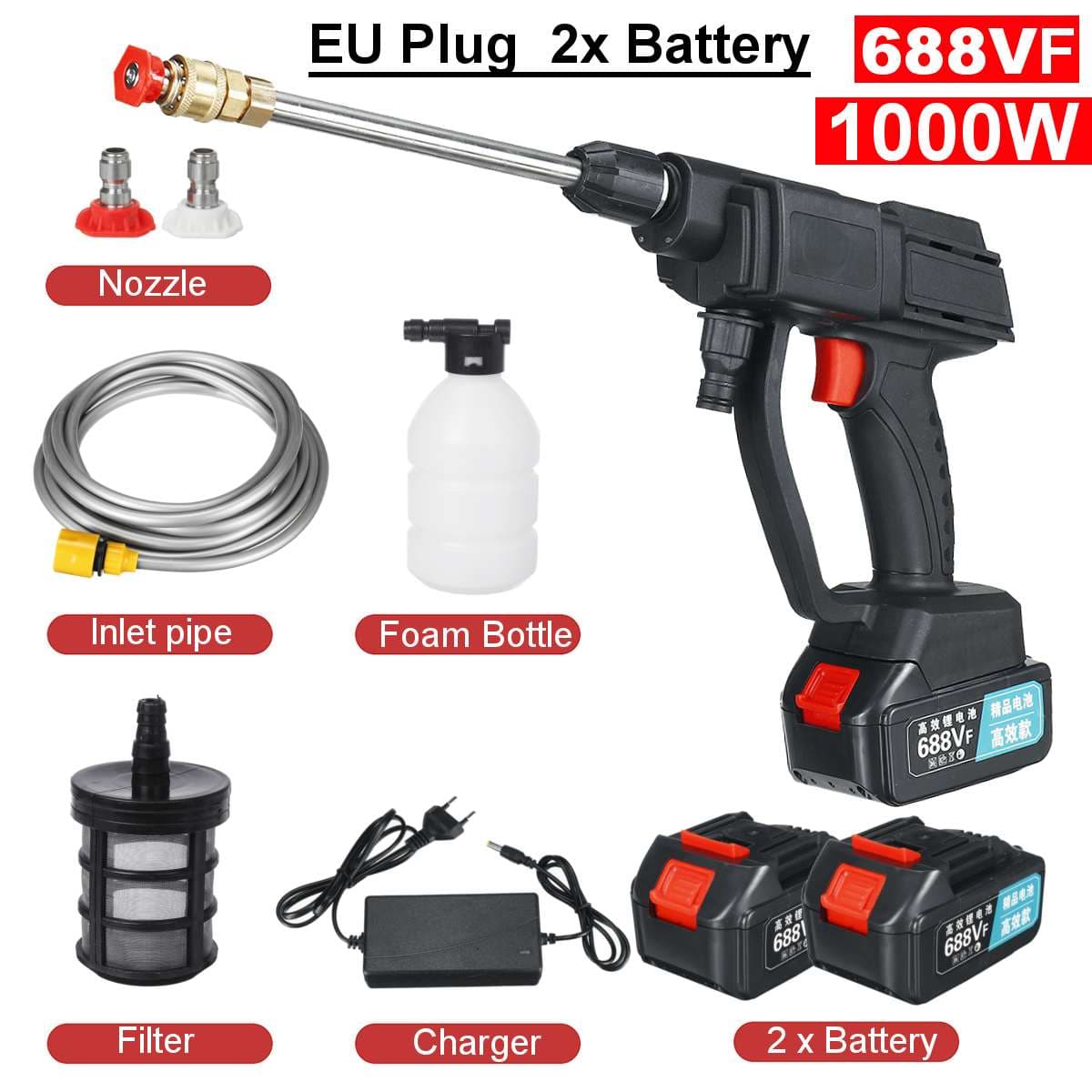 2xBattries Wireless Car Washer ‎- مضخة ‏لاسلكية ‏بطاريتين