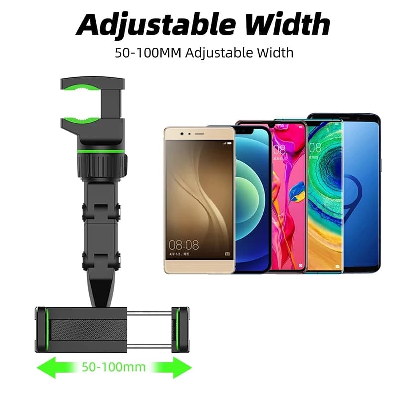 Car Mirror Phone Mount (Black) ‎- حامل الموبايل للسيارة image 5