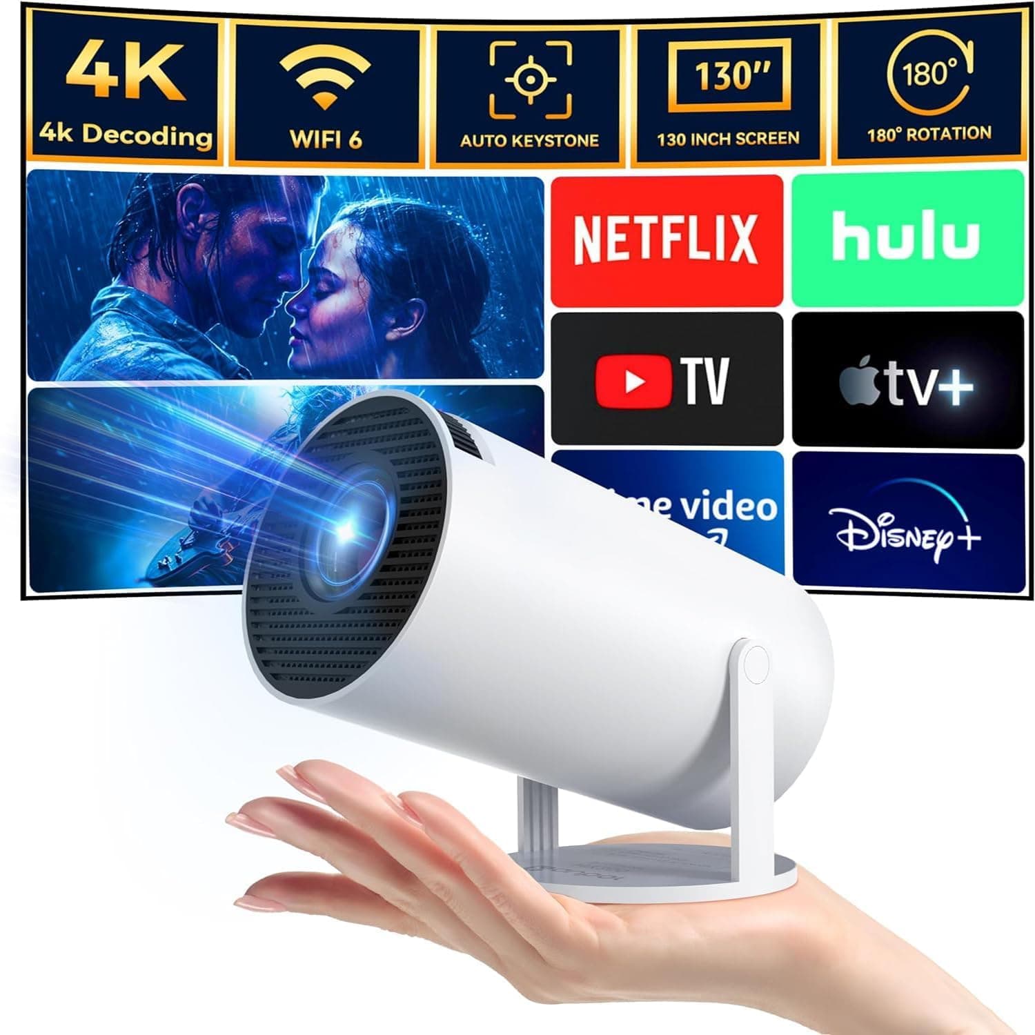 Portable Projector ‎4k ‎- بروجكتر ‏متنقل ‏