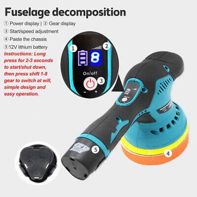 Portable Car Polish machine ‎(2 ‏Battries). ‏ image 2