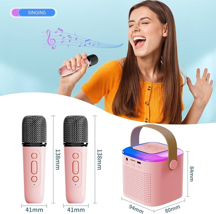 Karaoke Speaker with ‎2 ‏Mic ‎- جهاز ‏كاريوكي ‏مع ‏٢ ‏مايك image 4