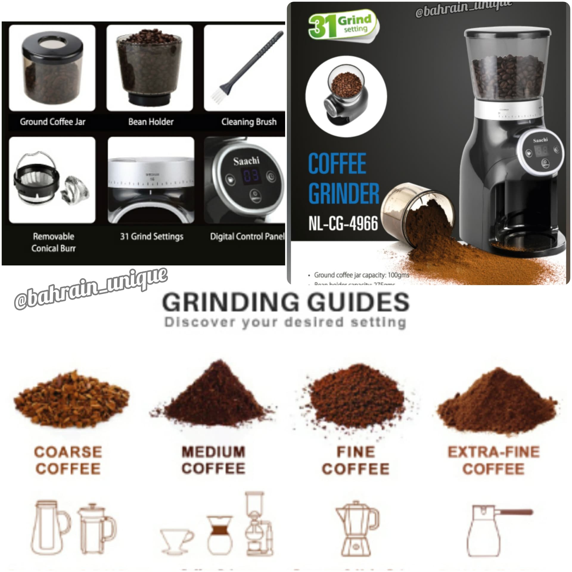 Saachi Coffee Grinder 4966 - مطحنة القهوة image 2