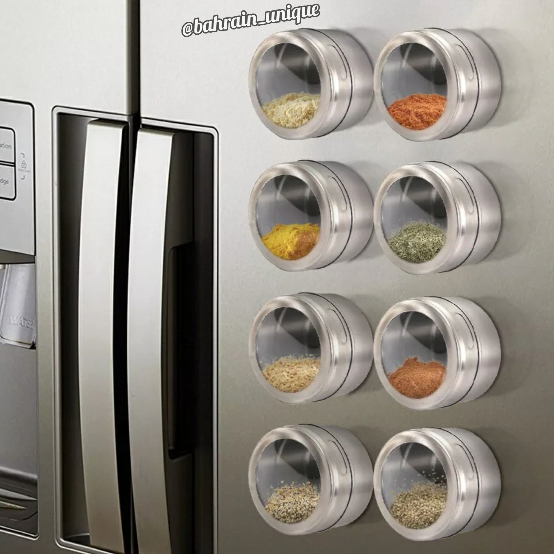 🎁 3pcs magnet spices container - علب البهارات