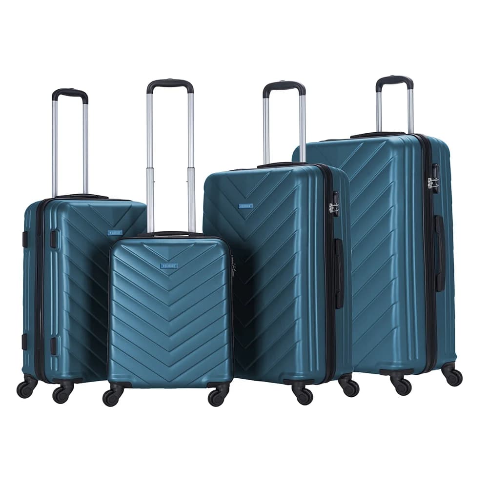 Stargold Set Of 4 Hardside Spinner Abs Trolley Luggage With Number Lock, Indigo Blue β 20, 24, 28, 32 Inches