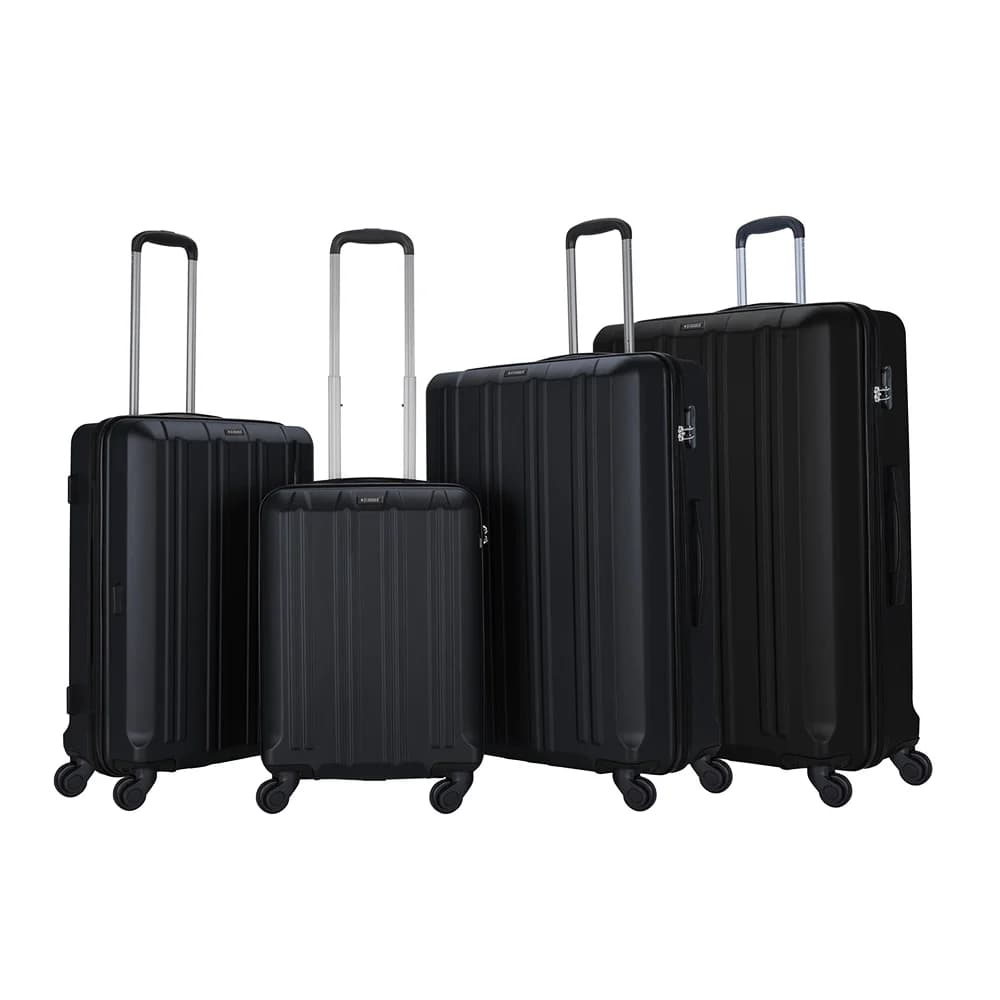 Stargold Set Of 4 Hardside Spinner Abs Trolley Luggage With Number Lock, Black β 20, 24, 28, 32 Inches