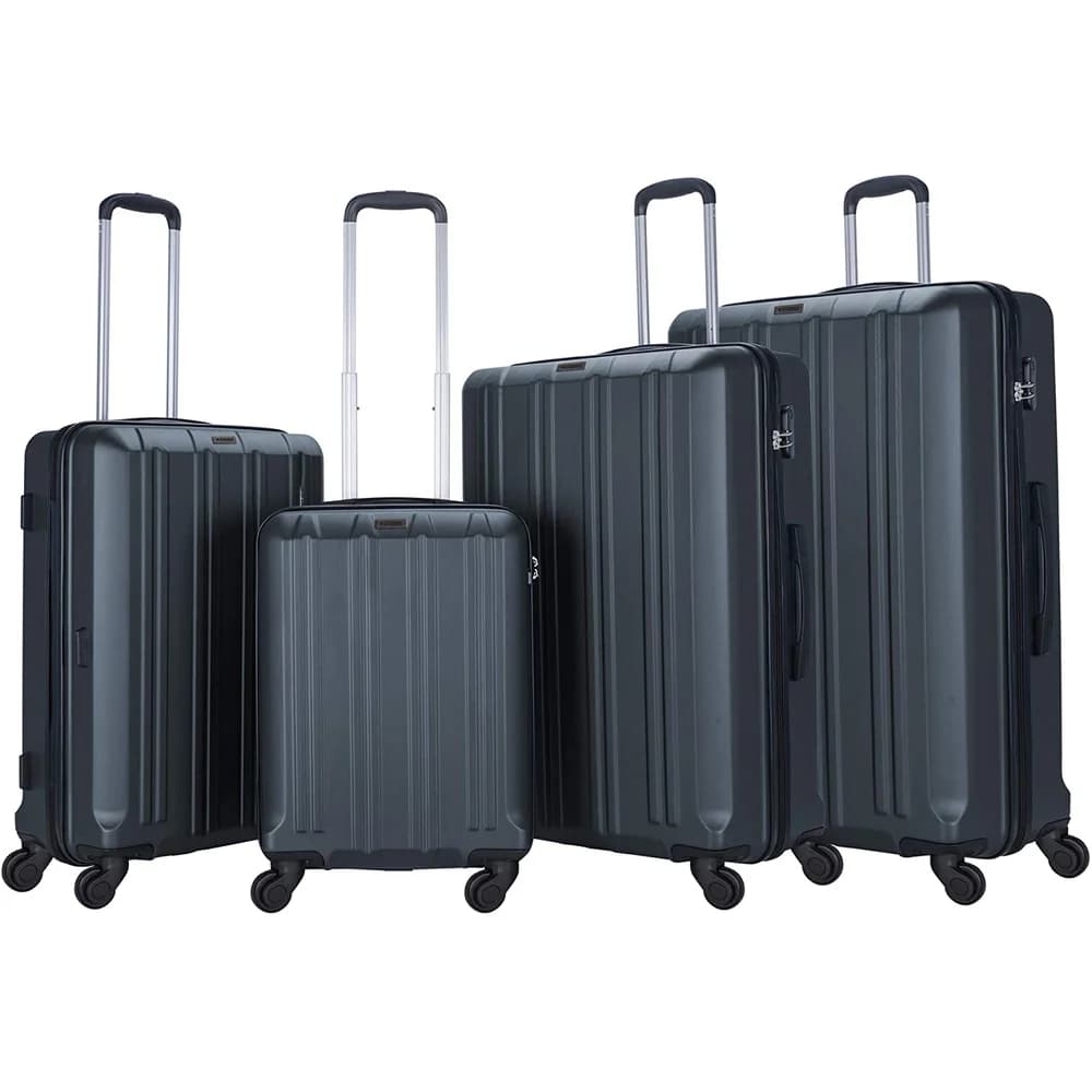 Stargold Set Of 4 Hardside Spinner Abs Trolley Luggage With Number Lock, Charcoal β 20, 24, 28, 32 Inches