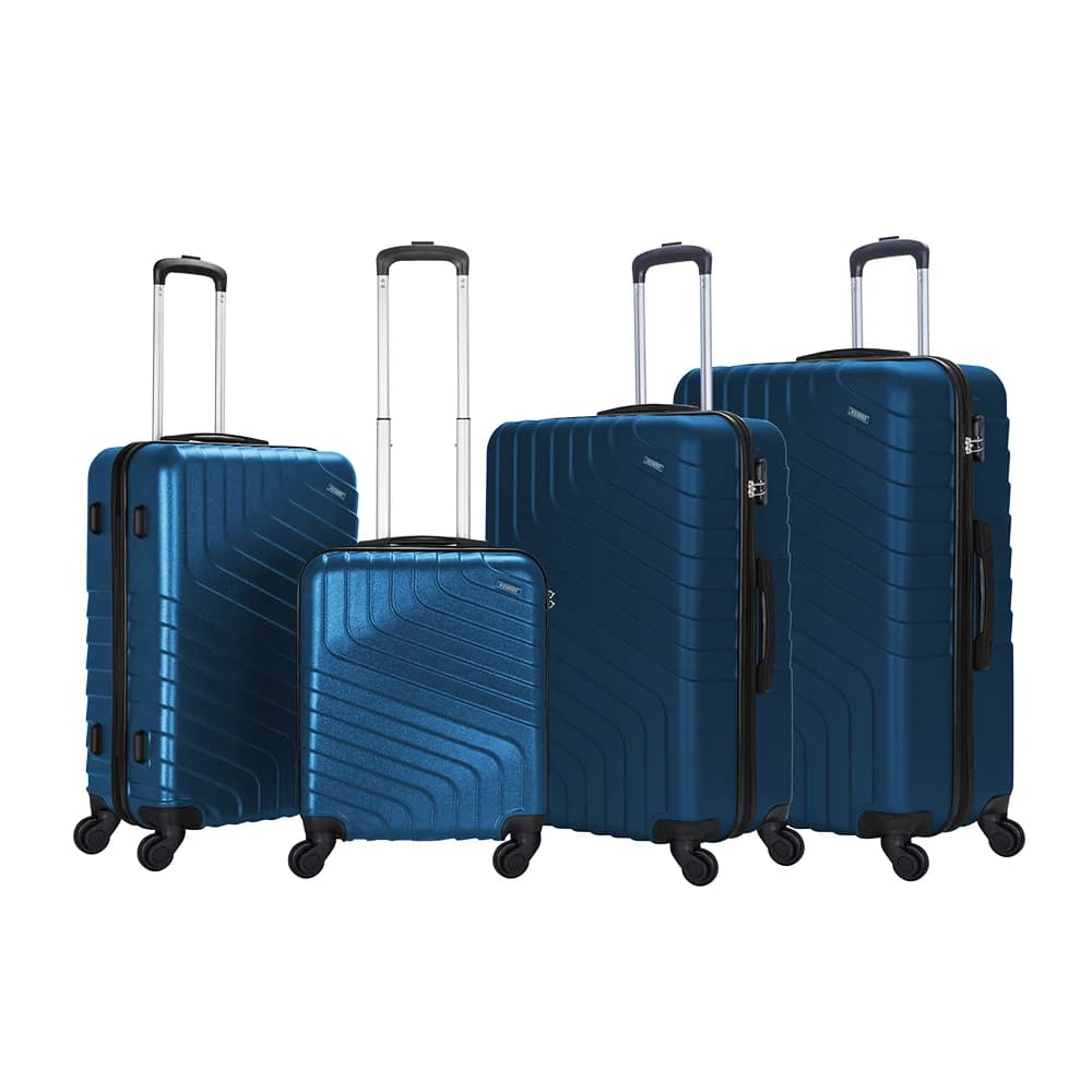 Stargold Set Of 4 Hardside Spinner Abs Trolley Luggage With Number Lock, Indigo Blue β 20, 24, 28, 32 Inches