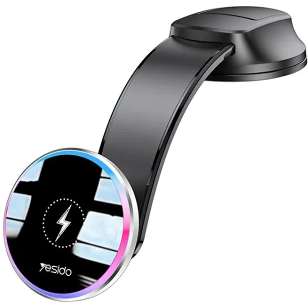 Yesido Magnetic Suction Wireless Car Charging Holder Black