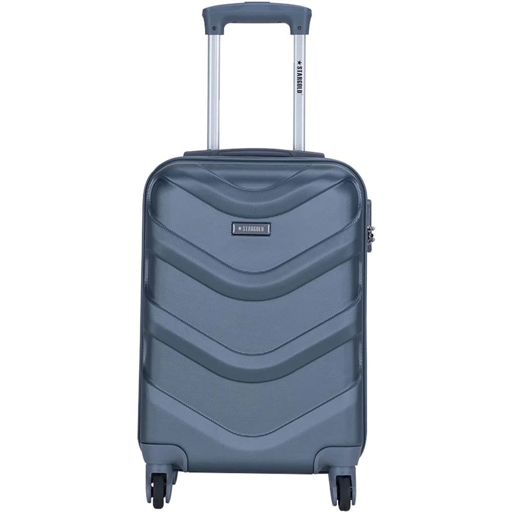 STARGOLD SG-T80 Single Hardside Spinner ABS Trolley Luggage With Number Lock, Grey – 20 Inches