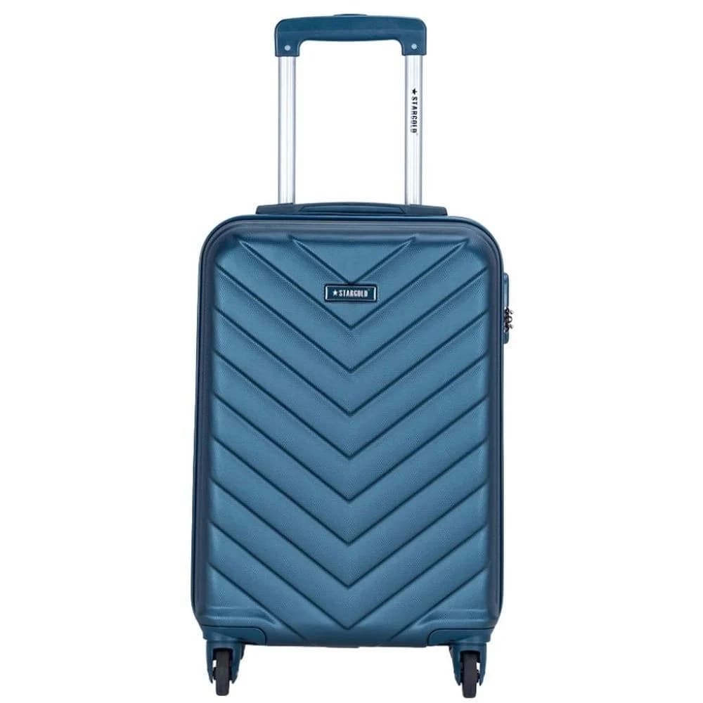 STARGOLD SG-T80 Single Hardside Spinner ABS Trolley Luggage With Number Lock, Navy Blue – 20 Inches