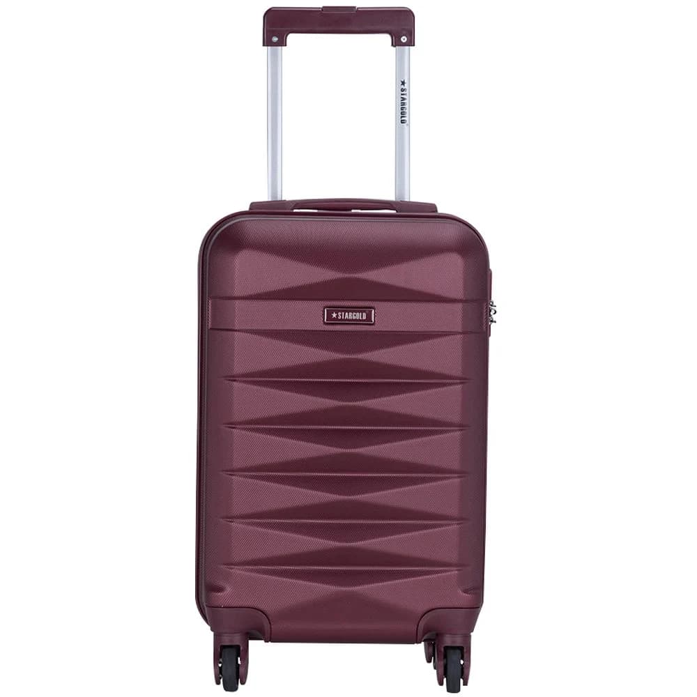 STARGOLD SG-T80 Single Hardside Spinner ABS Trolley Luggage With Number Lock, Burgundy – 20 Inches