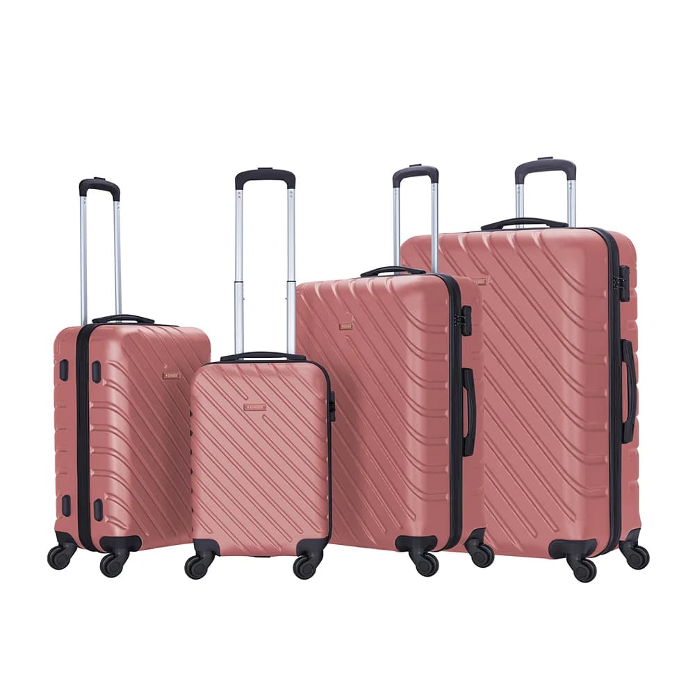 Stargold Set Of 4 Hardside Spinner Abs Trolley Luggage With Number Lock, Rose Pink β 20, 24, 28, 32 Inches