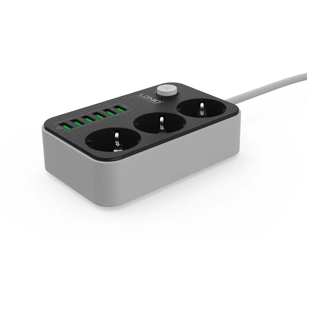 Ldnio SE3631 3Port Multi Extension Socket 2500W Silver