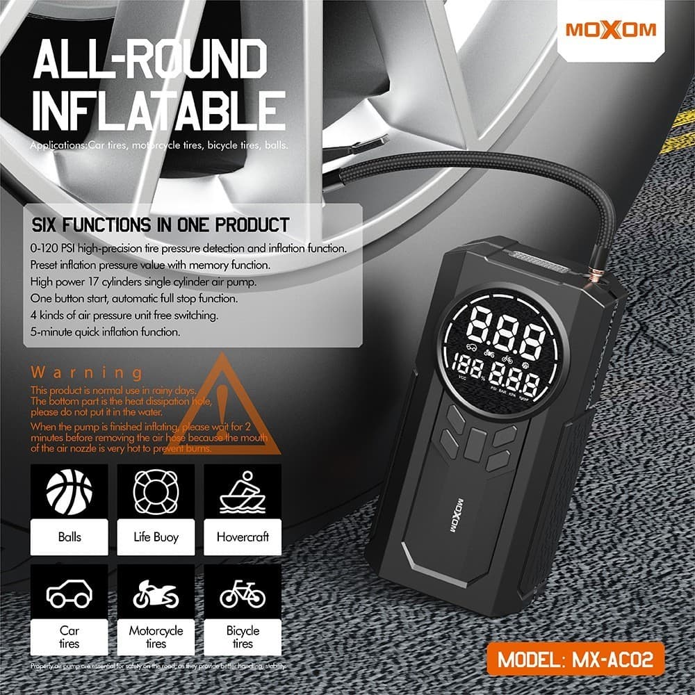 MOXOM MX-AC02 Multi-Functional Portable Air Pump