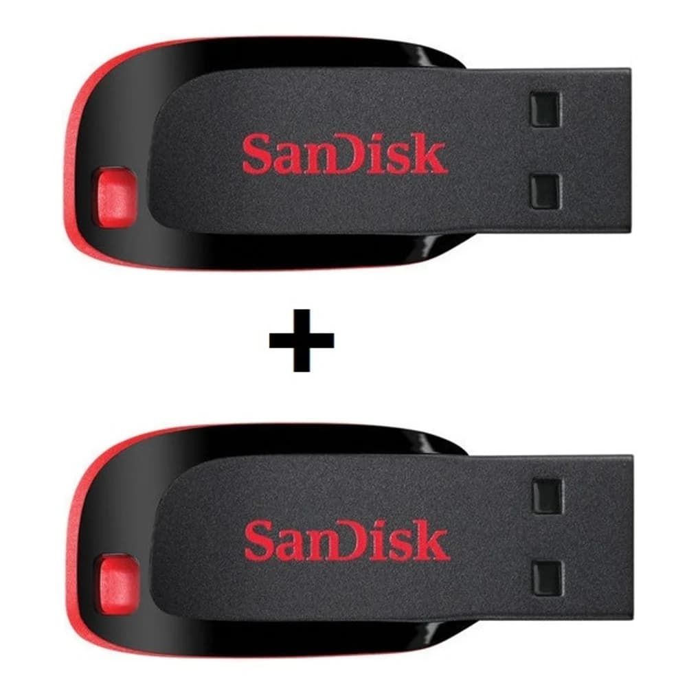Sandisk SDCZ50-032G-B35 Cruzer Blade USB Flash Drive 32GB 2Pcs Bundle