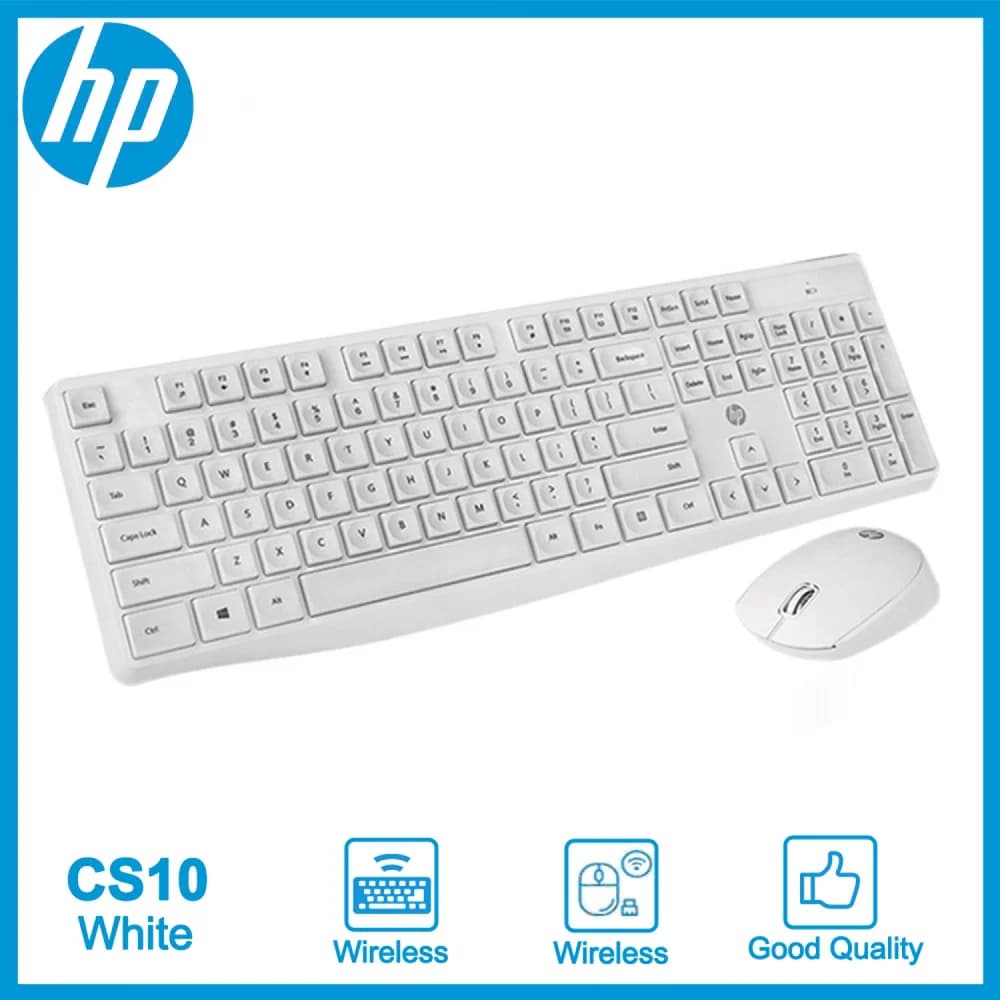 Hp White Wireless Keyboard & Mouse Combo English Cs10