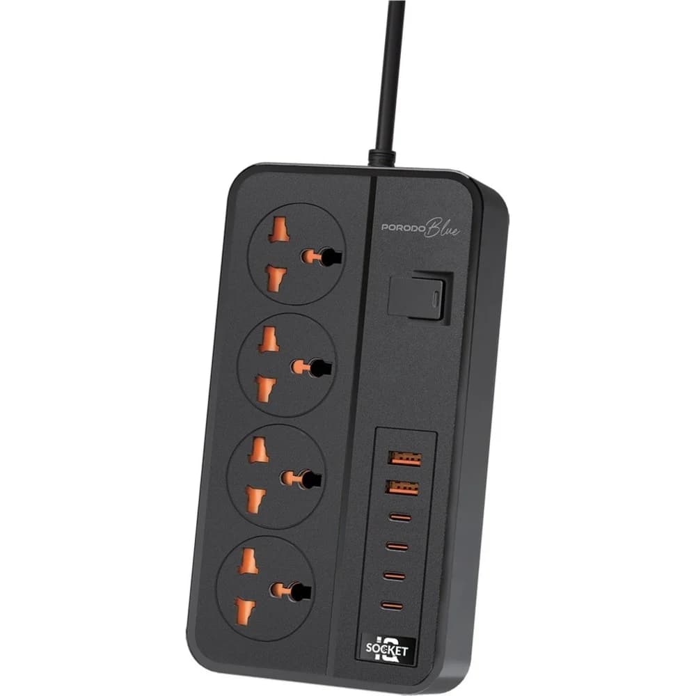 Porodo Blue Power Strip 3000W – 4 AC